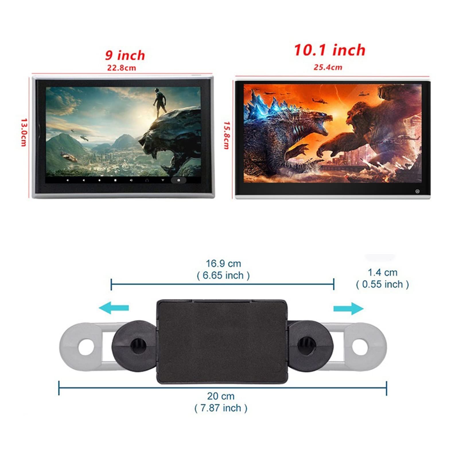 Monitor for poggiatesta for auto da 10,1 pollici IPS Touch Screen 1080P Lettore video for sedile posteriore dell'automobile FM AirPlay In Film per bambini(1 PCS 9 inch)