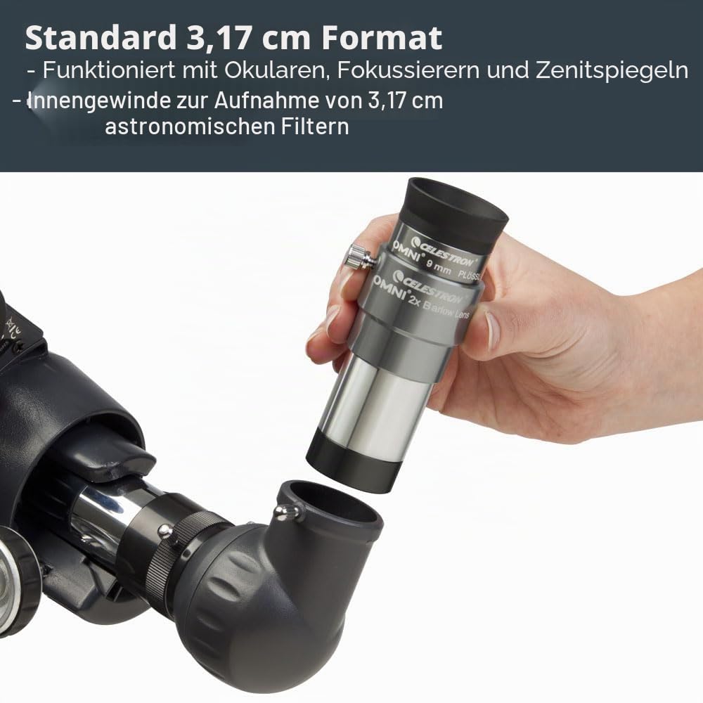 Celestron 93326 Omni Barlow-Linse, Silber, 2 x 1,25 Zoll