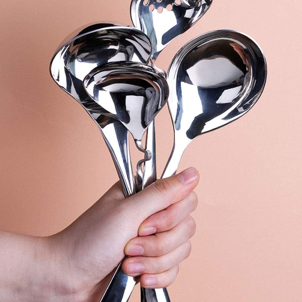 304 Stainless Steel Soup Spoon Household Large Soup Long Handle Spoon Spoons for Home (Color : 2 Pack) (6 Pack)