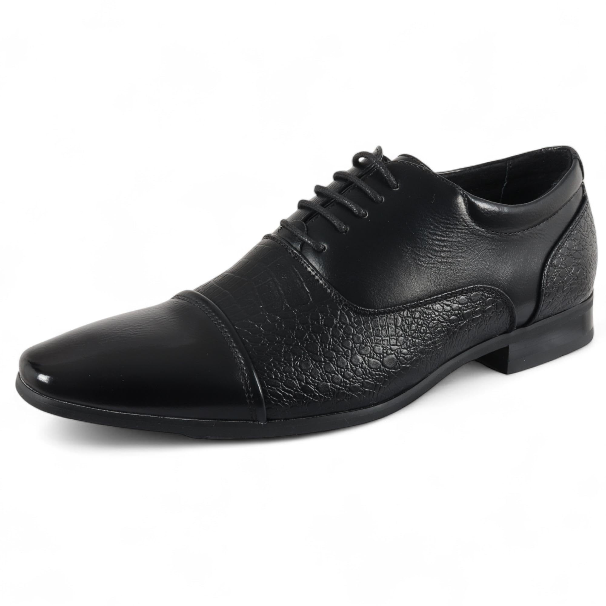 Scarpe Eleganti Stringate Classiche Brogue da Uomo Dolcetto, Colore Nero.
