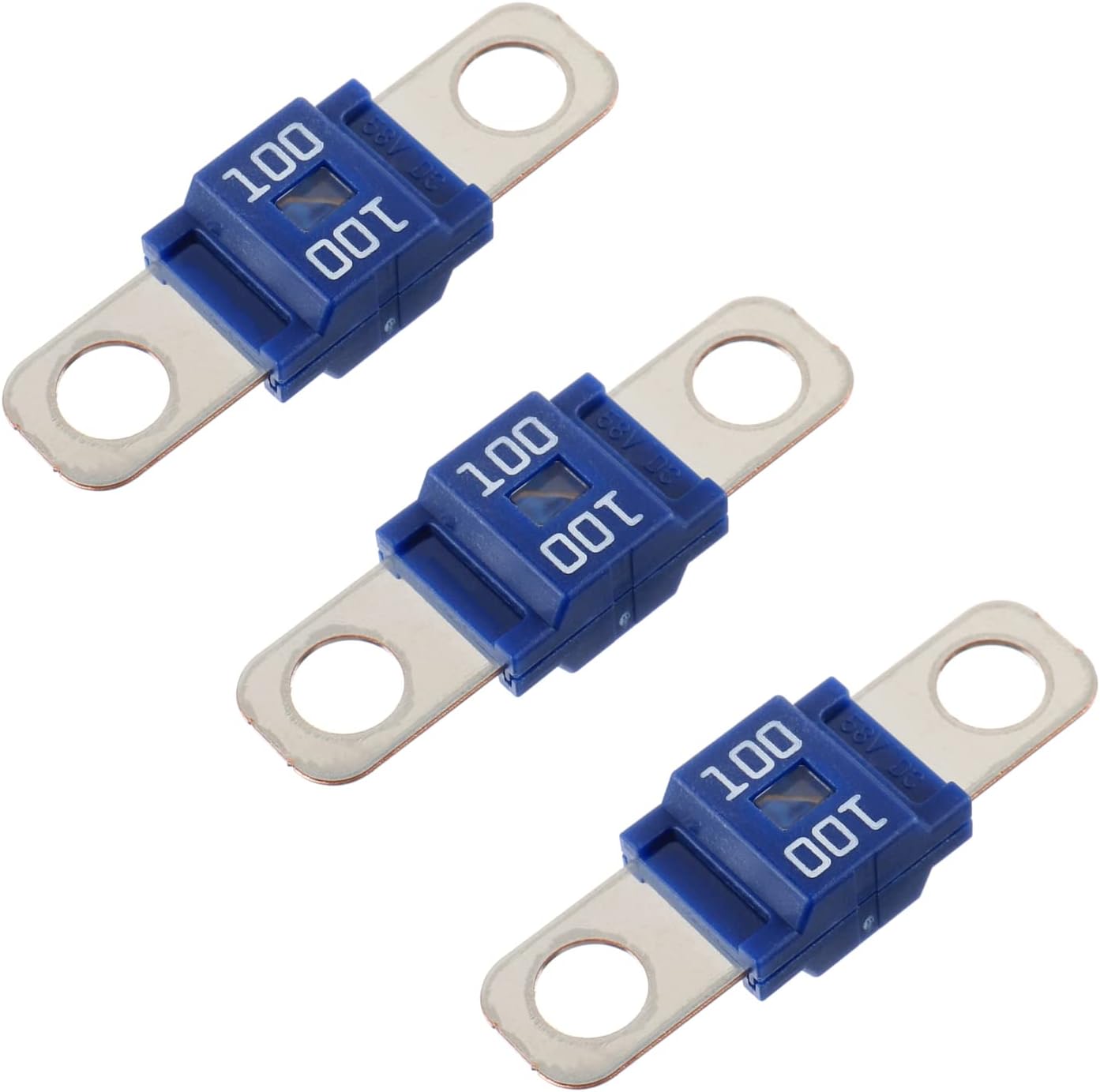 BOJACK AMI/Midi High Current 100A Fuse - Bolt-on Fuse 100 Amp for Cars, Trucks, Construction Vehicles, Buses, Caravans (Pack of 3)