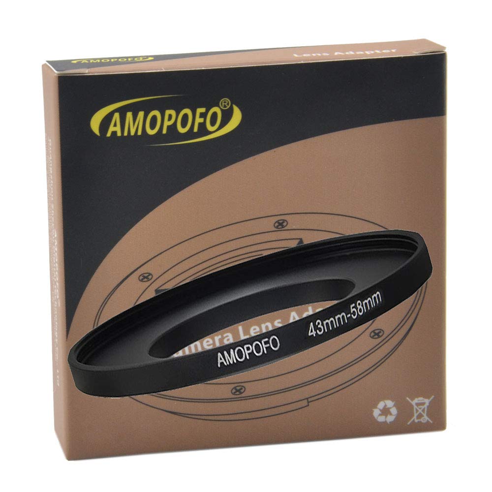 43mm to 58mm Camera Filters Ring,43-58mm Camera Lens adapter(43mm to 58mm Step-Up Ringor Accessory),Compatible with All 43mm Camera Lens & 58mm Camera UV CPL Filter Accessory