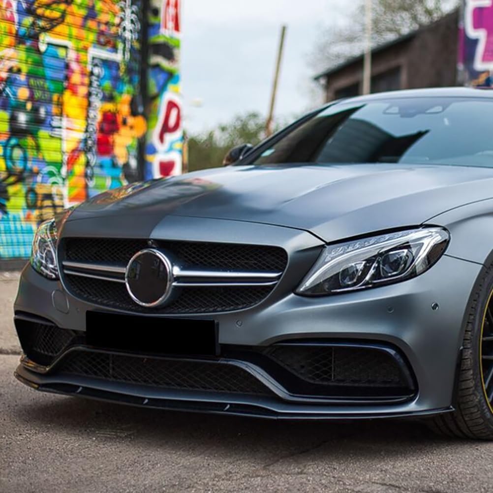 ISTOVO Auto Frontspoiler für Mercedes Benz C-Class W205 C205 S205 C63 AMG 2015-2022, Stoßstange Lippe Front Spoiler, Tuning Auto zubehör,Glossy Black