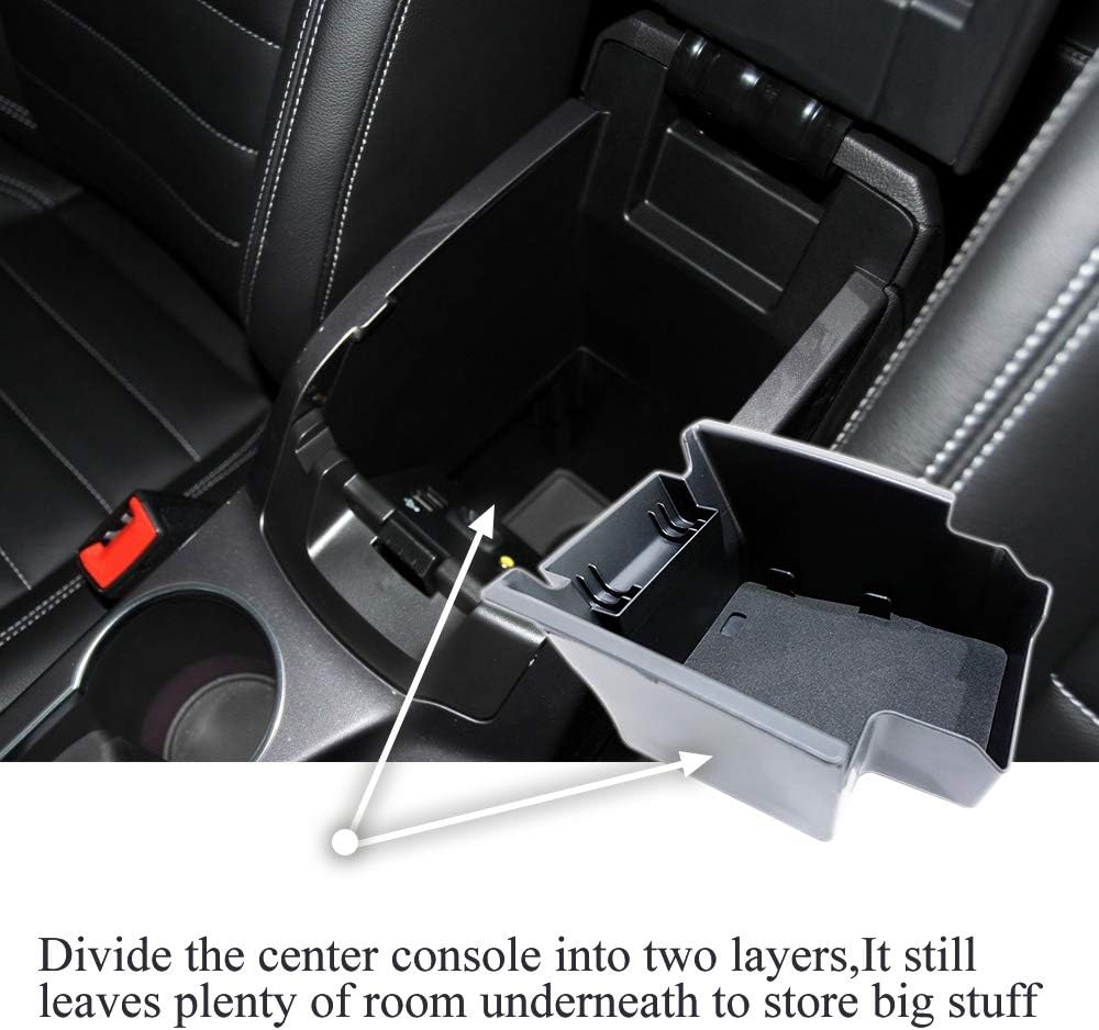 Center Console Storage Box Compatible with Ford Escape 2013 2014 2015 2016 ABS Tray Insert Armrest Organizer Glove Pallet
