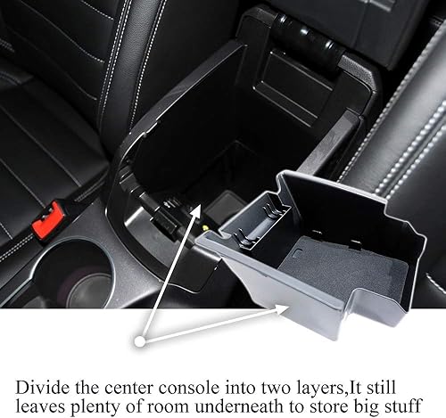 Miniatura 3 de Vesul Caja de almacenamiento de consola central compatible con Ford Escape 2013 2014 2015 2016 Bandeja de ABS Insertar Apoyabrazos Organizador