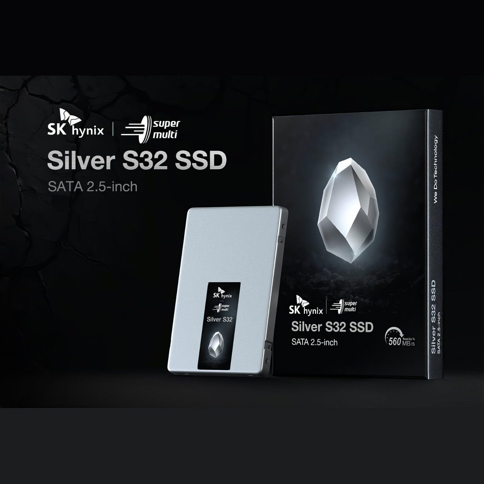 SK hynix 500GB Internal SSD, 2.5-inch SATA III, Silver S32 Model