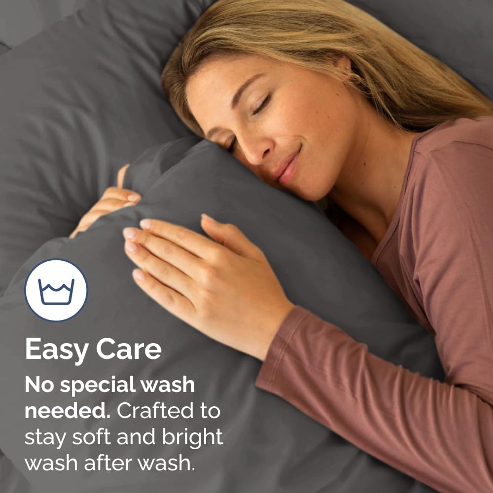 King Standard Pillow Cases Set of 2 - Ultra-Soft Hotel Quality Pillowcase Covers - Comfy, Cozy & Fade Free - Wrinkle Resistant - Machine Washable Pillow Protectors - 2 Piece Set - Charcoal thumbnail