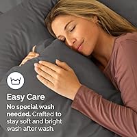 Vista 4 de Juego de 2 fundas de almohada estándar King – Fundas de almohada ultrasuaves de calidad de hotel – Cómodas, acogedoras y no se decolora, resistentes