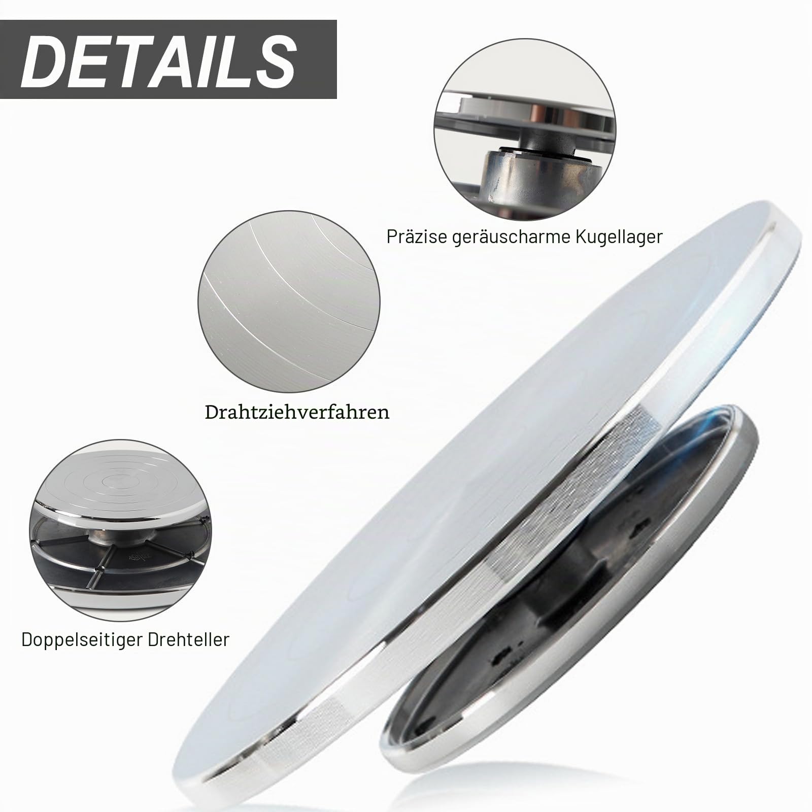 Töpferscheibe, 25cm Aluminium Drehscheibe Craft Clay Drehteller, 360° Rotating & Non-Slip, Doppelseitiges Töpferrad, DIY Tonwerkzeuge Doppelseitige Kuchenkeramik-Drehscheibe für Keramik Ton Skulptur