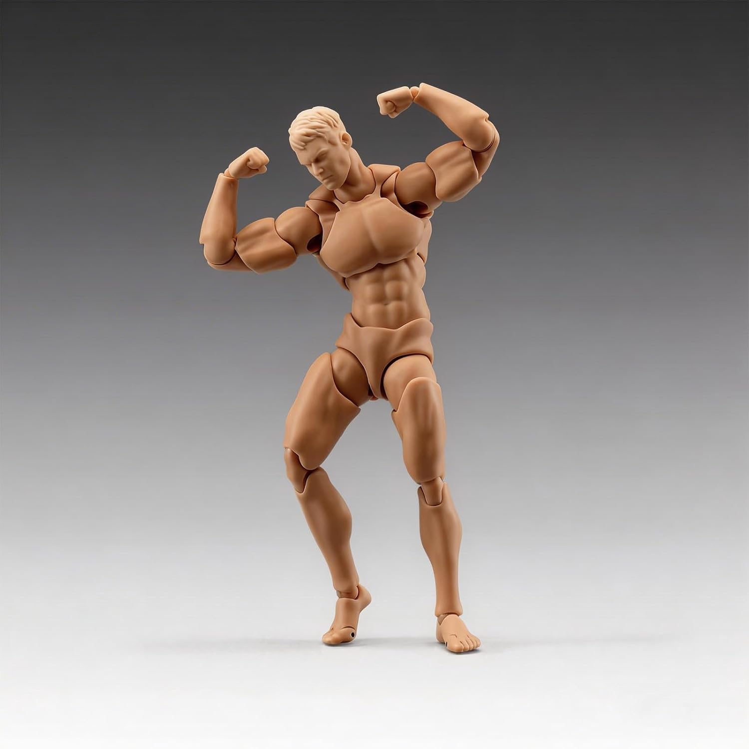 1/12 Scale Male Action Figure, 6 Inch Super Flexible Muscular Man Body Action Figure, 1/12 Strong Muscle Man Bodybuilder Figure Model with Detachable Hands Gesture Shapes Accessories (Suntan skin)