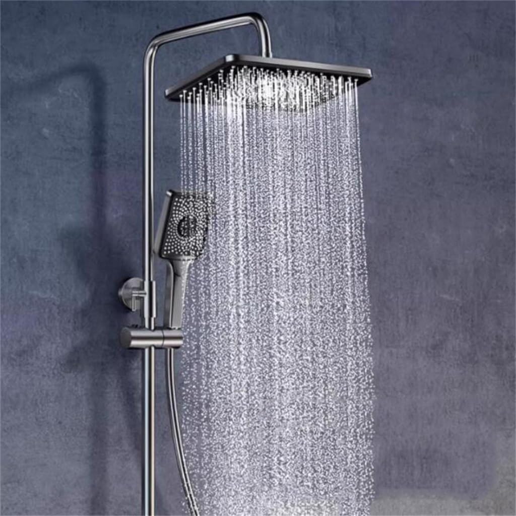 Shower set, household gun, gray pressurized nozzle, bathroom piano key, shower, complete image 5