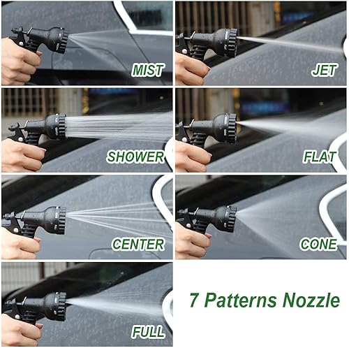 Miniatura 5 de BOSNELL Manguera de jardín de metal ligera, manguera de agua 304 de acero inoxidable de 25 pies con 2 boquillas libres, ultra flexible y sin enredos