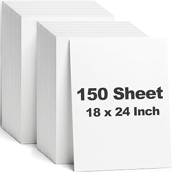 150 Sheets Heavyweight Tagboard 18 x 24 Inches White Poster Paper Large Poster Board Bulk for DIY Drawing Art Craft Project Presentation