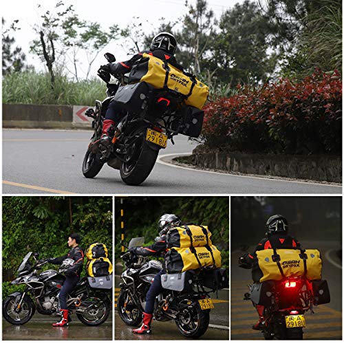 BORLENI 60L Waterproof Duffel Dry Bag OSAH Airtight Motorcycle Tail Bag for Riding Cycling Kayaking Boating Rafting Fishing Camping Backpacking Outdoor Adventure Saddle Travel Bag