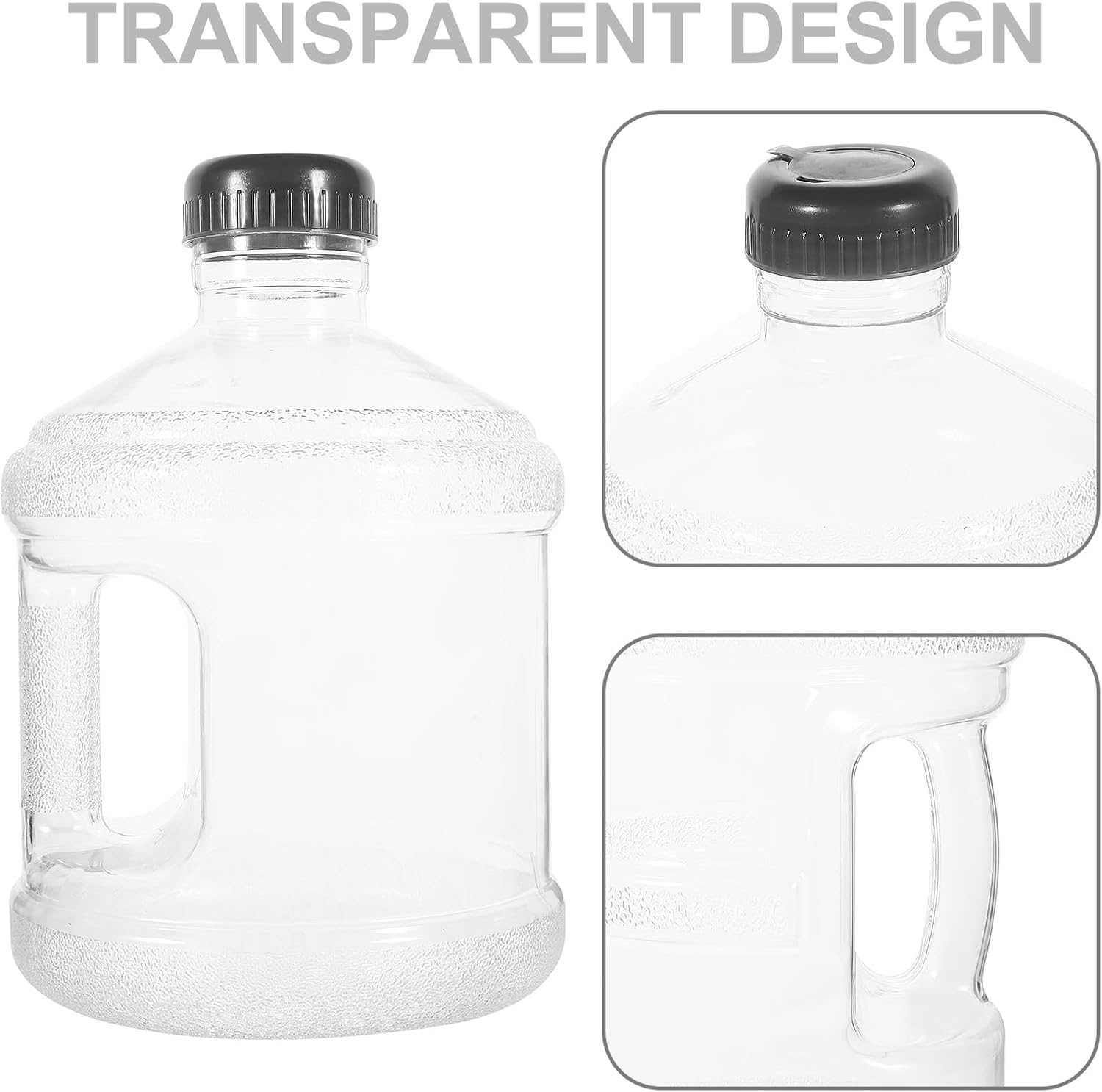 Cabilock 3L Water Jug with Lid and Handle, Reusable Portable Gallon Water Bottle for Outdoor Sports Fitness Gym Hiking