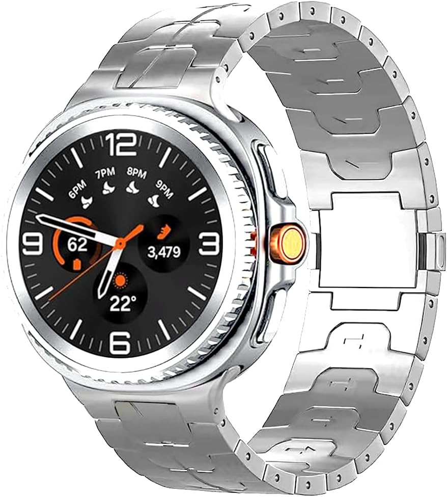 Titanium Metal Magnetic Watch Band for Samsung Galaxy Watch 8 40mm/44mm/Classic 46mm 2025, No Gap Watchband Replacement Strap for Galaxy Watch 8 Men Women