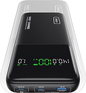 INIU Batterie Externe, 140W Power Bank 25000mAh, Batterie Portable USB C Input & Output PD3.1 Charge Rapide, Compatible avec Macbook Pro iPhone16 15 14 13 Samsung S23 iPad Steam Deck etc