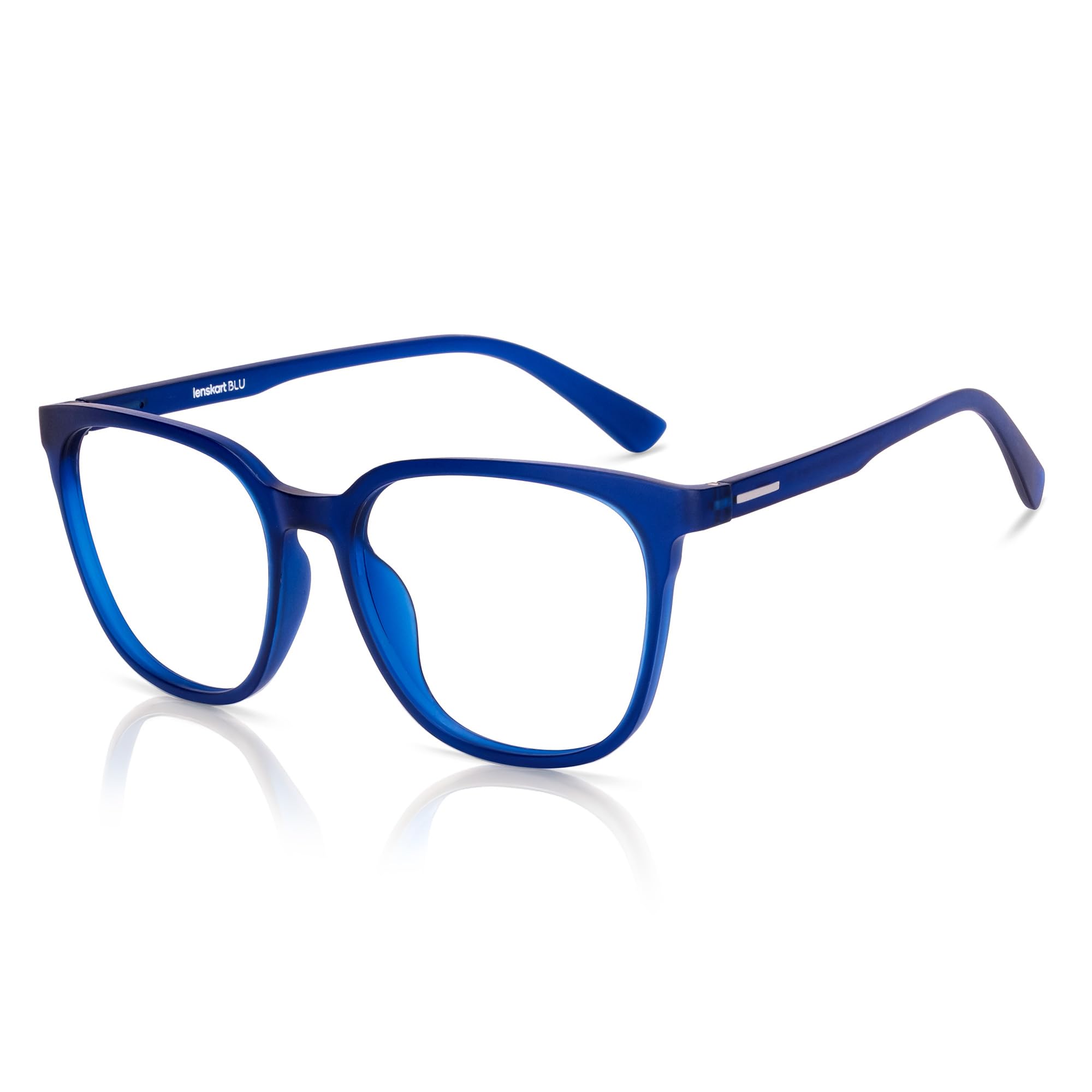 LENSKART BLU | Zero Power Blue Cut Computer Glasses | Anti Glare, Lightweight & Blocks Harmful Rays | UV Protection Specs | Men & Women | Large | LB E13740