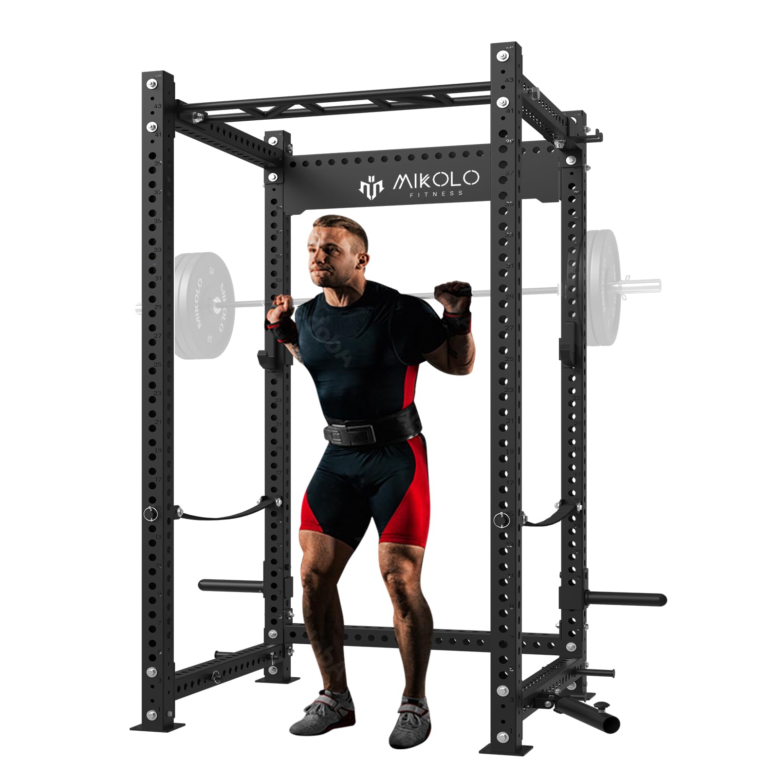 Mikolo Power Cage, 2000lbs Power Rack, Multi-Function Squat Cage, 3