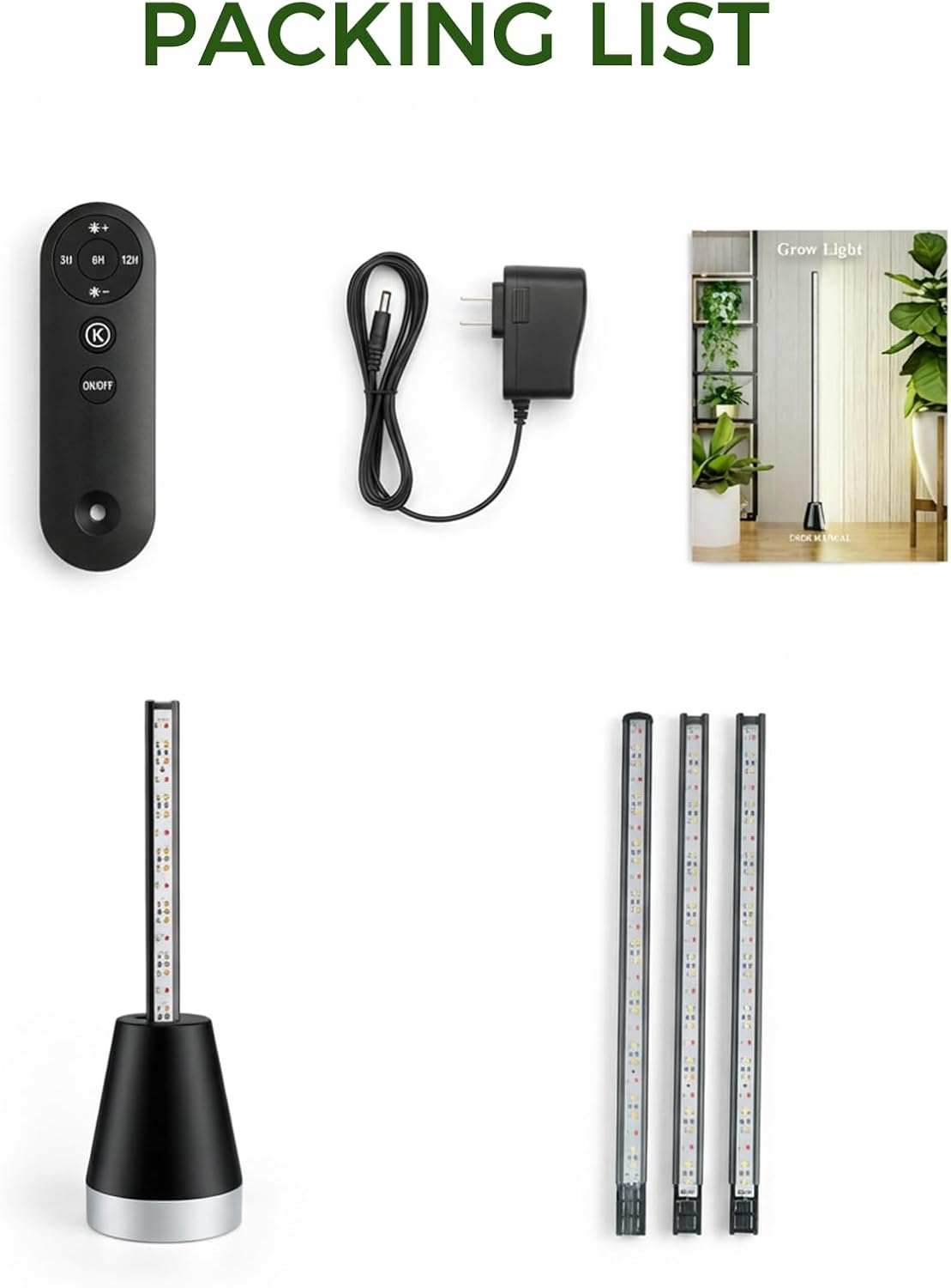 2Pack 60 Inch Grow Lights for Indoor Plants, 48W 384 LED Full Spectrum Grow Light with 3/6/12H Timer, 3 Modes 5 Dimmable Standing Vertical Growing Lamp for Tall Plants/Greenhouse/Garden