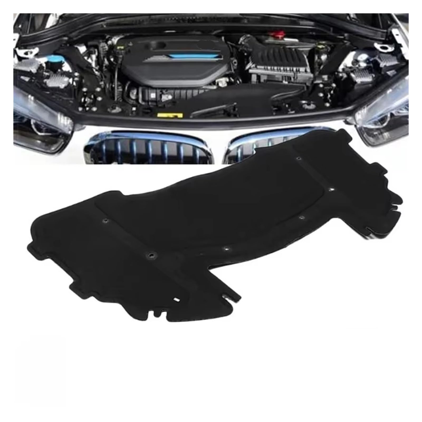 Insonorizzazione vano motore Per BMW per E90 E91 E92 E93 Tappetino in cotone per isolamento termico acustico sul cofano motore nero
