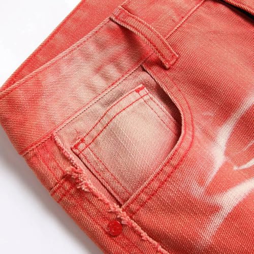 Men Casual Pocket Button Straight Jeans Zipper Slim Fit Jean Fashion Street Ripped Skinny Jeans3