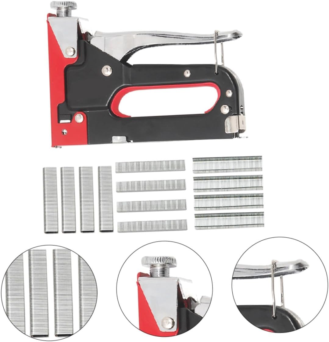 FOMIYES Heavy Duty Handheld Staple Tool with 3 Boxes Staples, Multi-Function Manual Nail Gun for Home Repair, Crafts, Upholstery, and Carpentry Use