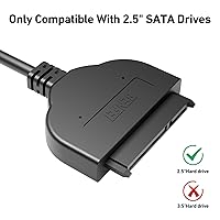 Vista 3 de BENFEI Cable SATA a USB, adaptador de disco duro USB C/USB 3.0 a SATA III 2 en 1 compatible con HDD y SSD de 2.5 pulgadas