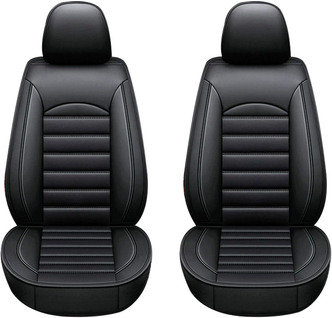 Housses de Siège Avant 2 Pièces en Similicuir Noir, Accessoire Auto pour Toyota Auris Avensis Camry Corolla Highlander Hilux Land Cruiser Prius RAV 4 Urban Cruiser Verso Yaris
