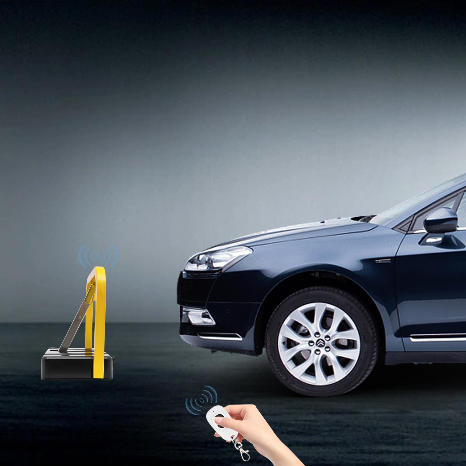 Blocco parcheggio elettronico automatico con telecomando, classe di protezione IP67, capacità di carico 3T, collegamento a tre colonne, protezione buffer 25°, portata 15 m per aree residenziali e
