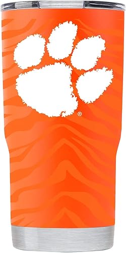 Gametime Sidekicks Clemson - Vaso de 20 onzas color naranja oscuro, con licencia oficial, acero inoxidable 18/8, doble pared, aislado al vacío,