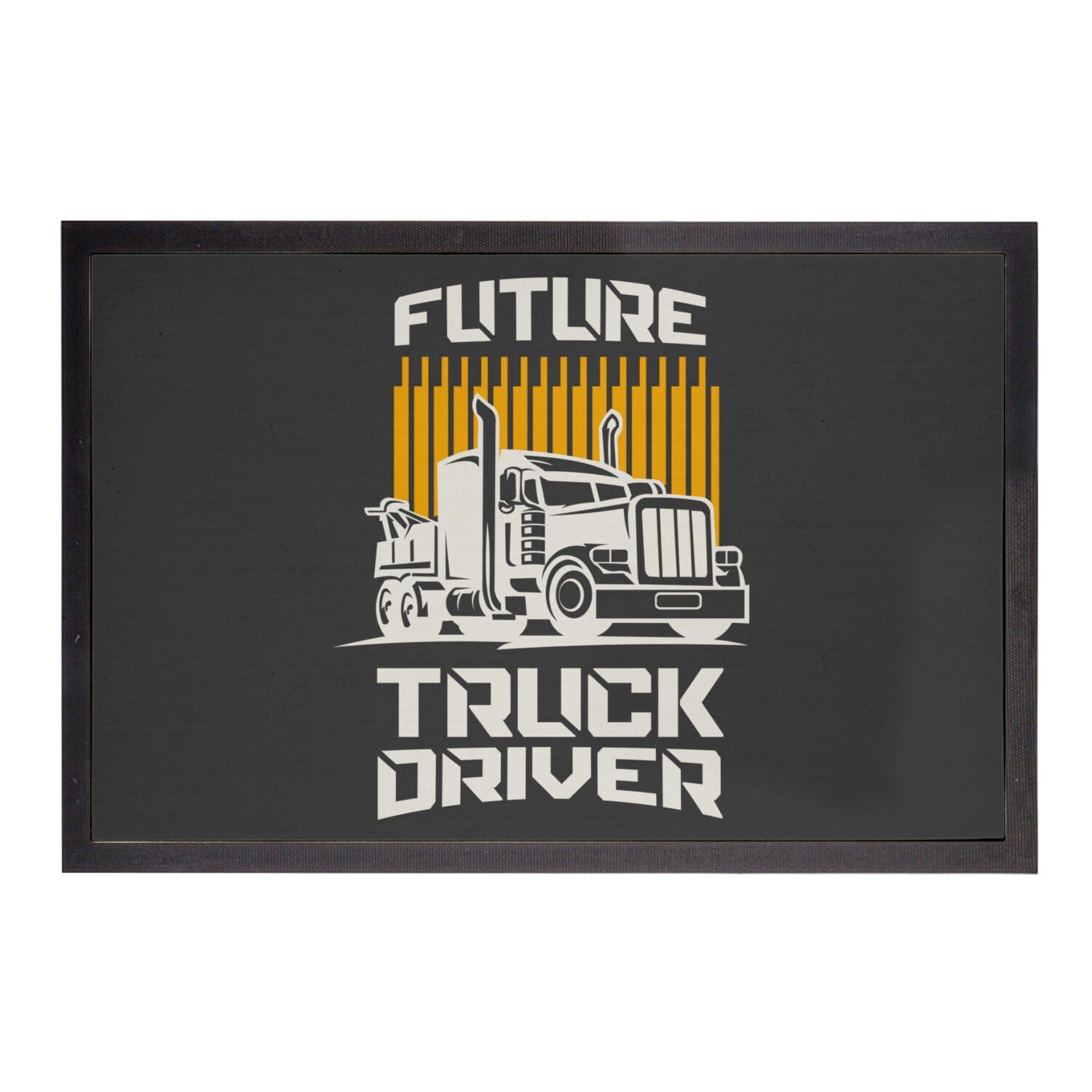 Paillasson noir Future Truck Driver 75x50cm cadeau original routier