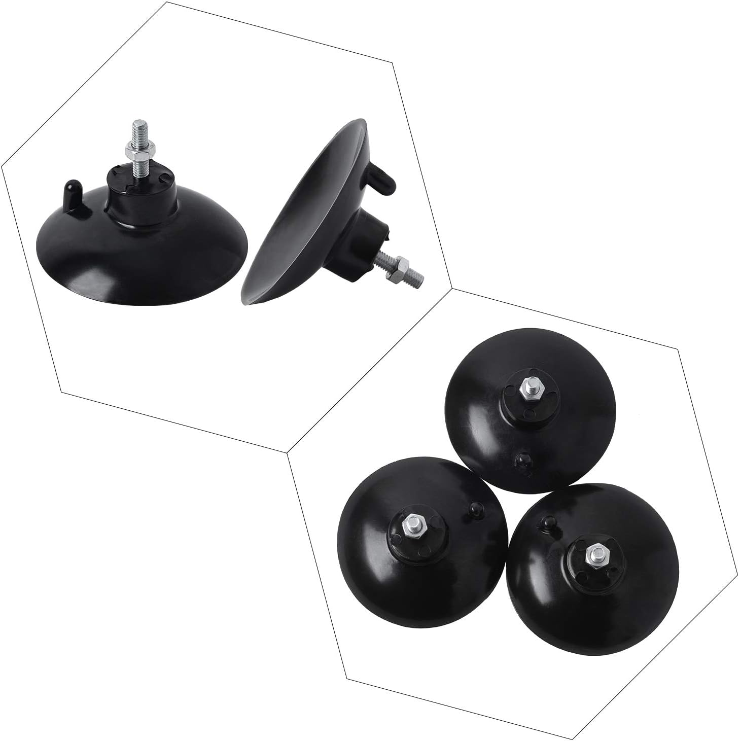 HSTECH (4 Pcs) Black French Fry Suction Cup Feet Compatible with Industrial Commercial French Fry Cutter