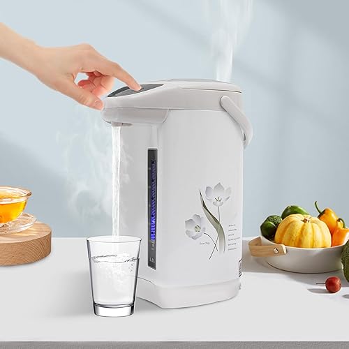 Miniatura 9 de Hervidor eléctrico portátil de 4 litros y calentador de agua eléctrico de acero inoxidable con protección contra hervir en seco e indicador LED para