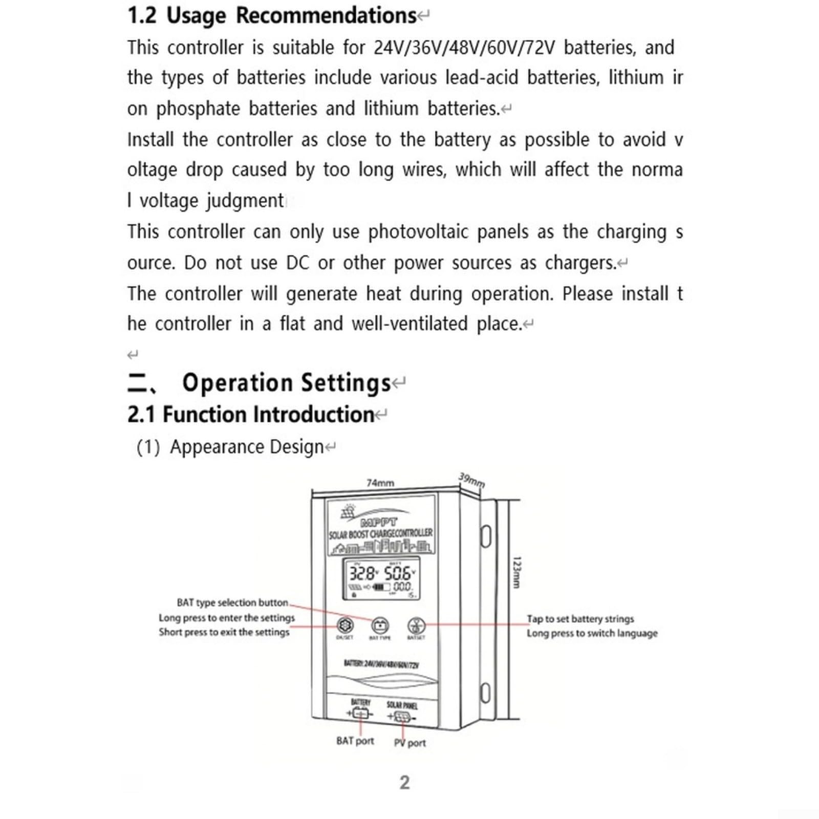 MPPT Solarladeregler 500W für 24V-72V Batteriesysteme, 15A Ladestrom, kompatibel mit Blei-Säure/LiFePO4/Lithium, wasserdichtes Gehäuse für RV, Golfwagen und Photovoltaik-Anlagen