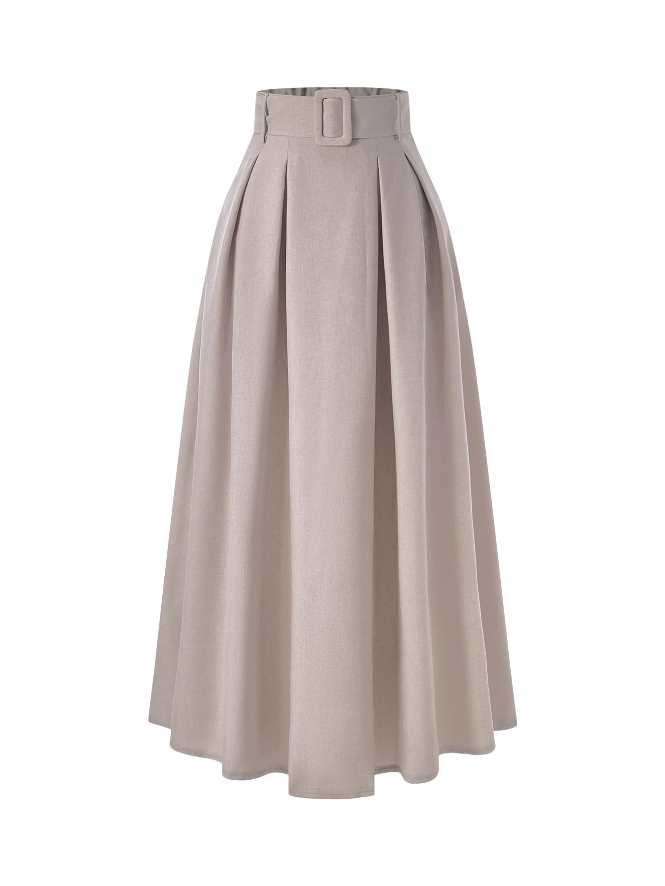 Womens Elegant High Waisted Maxi Skirt Dressy Casual Belted A Line Flowy Work Office Skirts