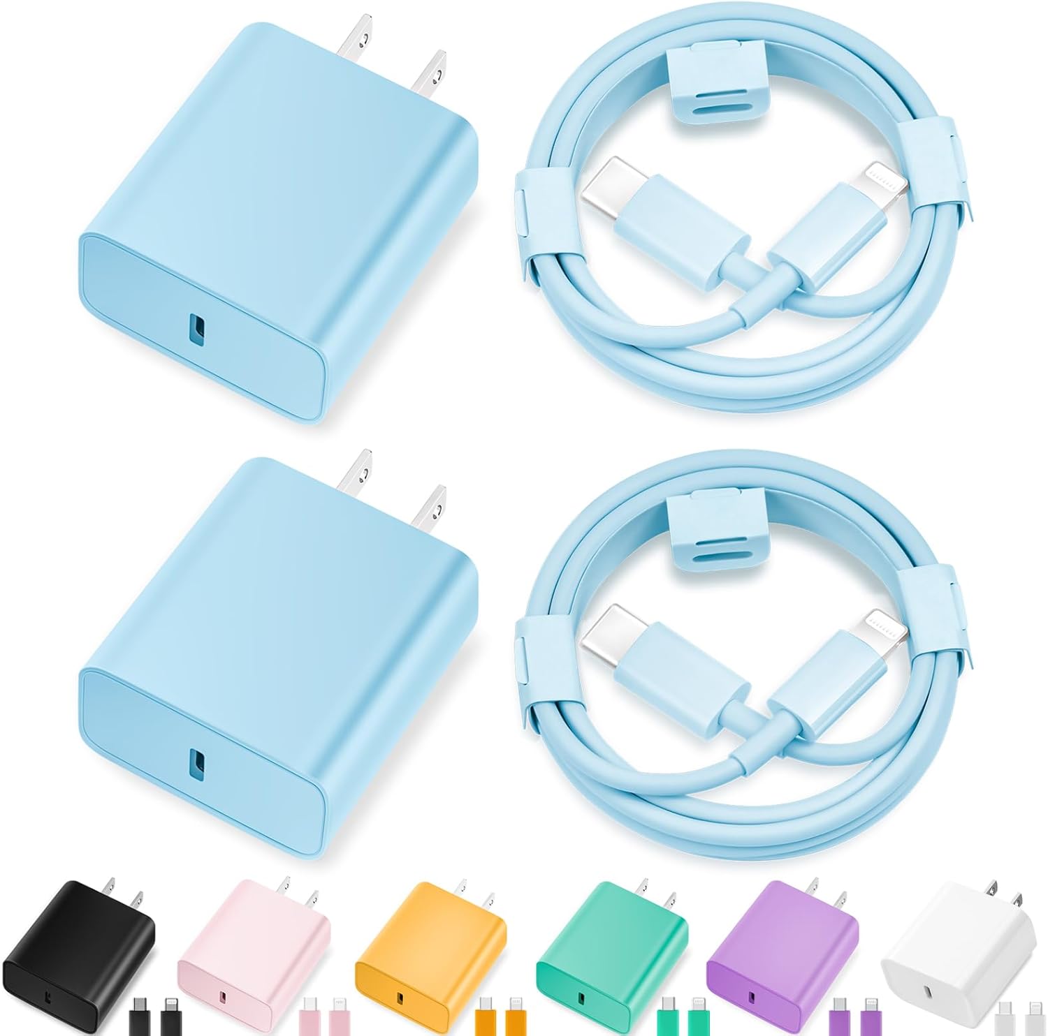 iPhone Charger Fast Charging,[MFi Certified] 2Pack 20W Type C Fast Charger Block with [10FT&6FT] USB C to Lightning Cable Compatible for iPhone 14/13/12/11 Pro Max/Xs Max/XR/X,iPad