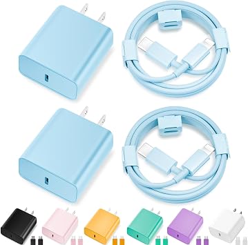 iPhone Charger Fast Charging,[MFi Certified] 2Pack 20W Type C Fast Charger Block with [10FT&6FT] USB C to Lightning Cable Compatible for iPhone 14/13/12/11 Pro Max/Xs Max/XR/X,iPad