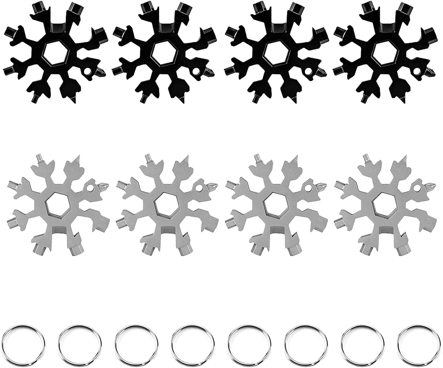 18-in-16 Stainless Steel Snowflakes Multi-Tool,Snowboarding standard Tool for Opener Outdoor Travel Camping Gift for Men