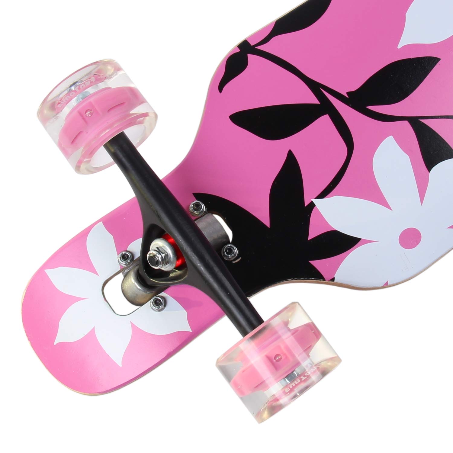 FunTomia Longboard Freeride Drop Through 42 Pollici (107cm) 9 PLY di Acero Canadese / Mach1 ABEC-11 Cuscinetti