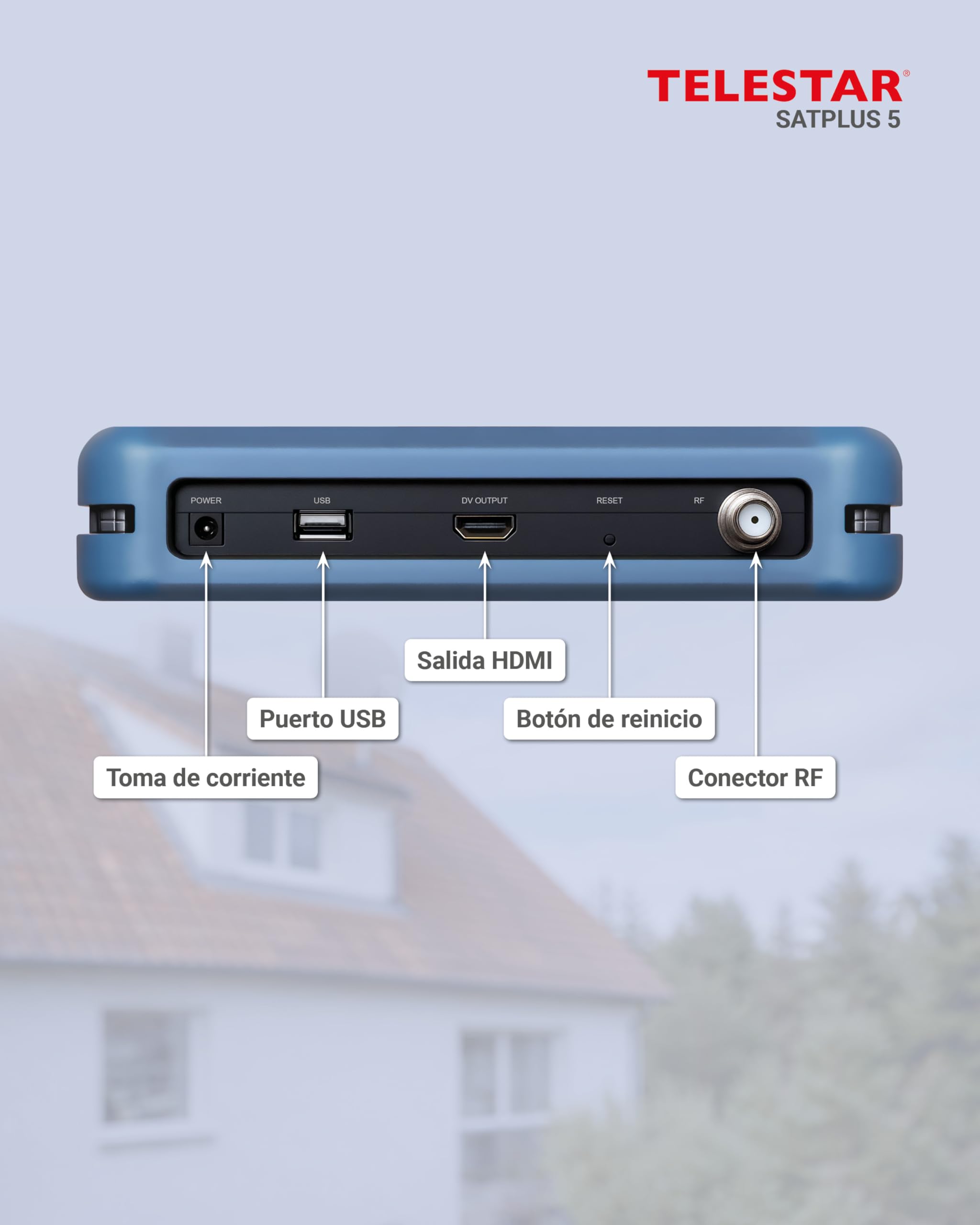TELESTAR SATPLUS 5 – Medidor Sat con Imagen de TV en Directo | Para DVB-S/DVB-S2/DVB-C/DVB-T2, Unicable, pantalla de 5"