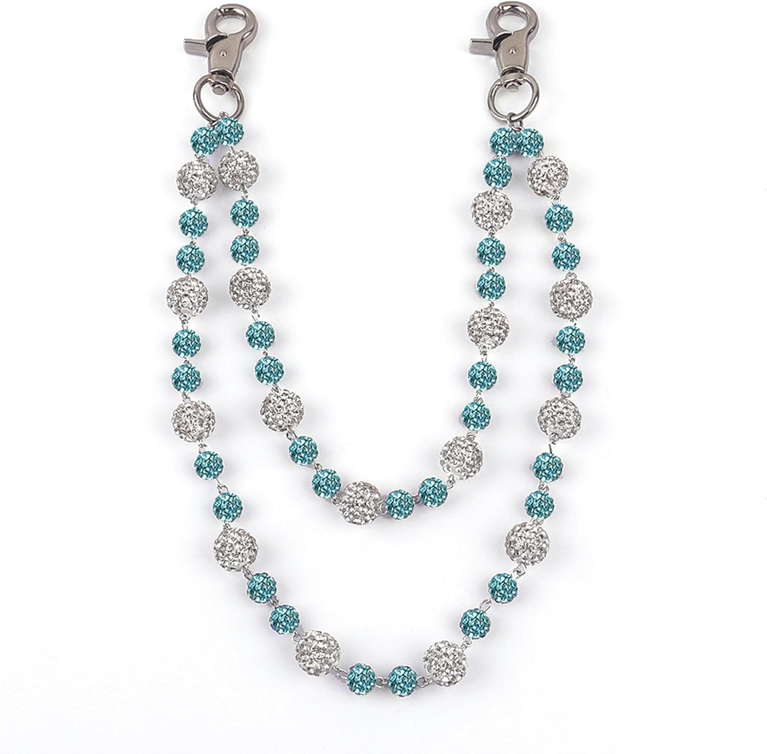 Sparkly Ceramic Beads Waist Chain Bohemian Shiny Bead Keychain Purse Jean Pants Chains for Men Women Accessories - Image 2