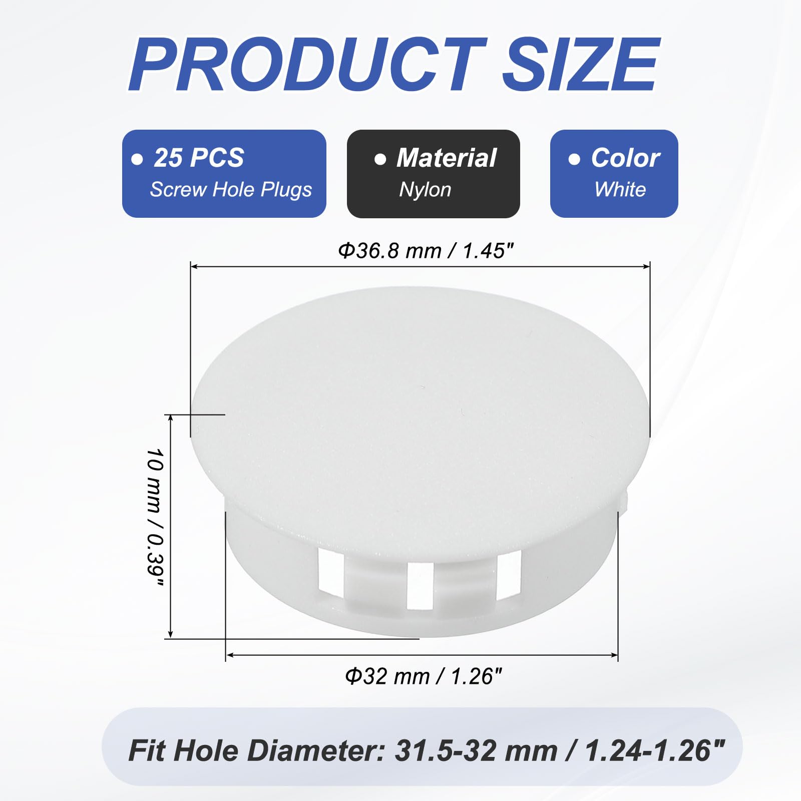 PATIKIL 32mm/1-1/4" Plastic Hole Plugs - Image 2