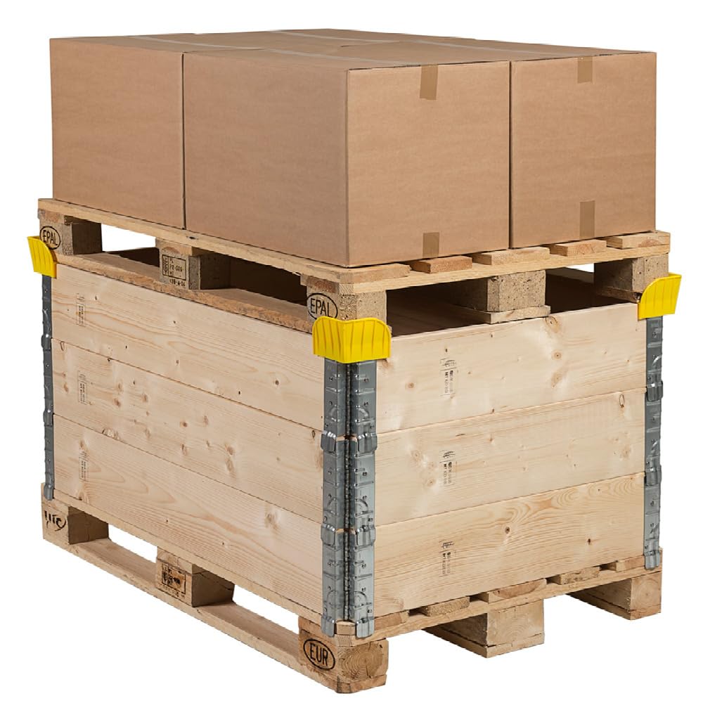 KROG - Stapelecken 20 St. Gelb 10x10x9 cm, Traglast 1000kg - Bruchsichere Stapelecken aus hochwertigem PPC-Material. Wiederverwendbar & ideal zur sicheren Stapelung von Paletten mit Aufsatzrahmen