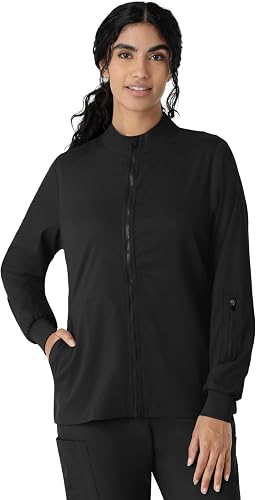 WINK Boundless Women's Warm Up Scrub Jacket, Black, 2XS