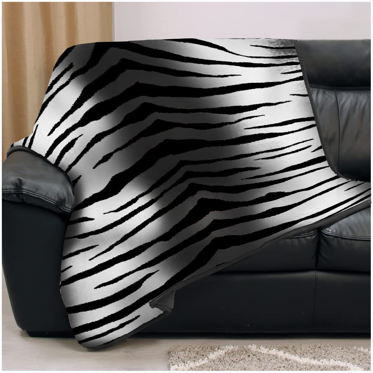 GC GAVENO CAVAILIA Fleece Throws For Sofas & Chairs, Animal Skin Faux Fur Throw Blanket, Warm Snuggle Blankets Grey, 150X200 Cm