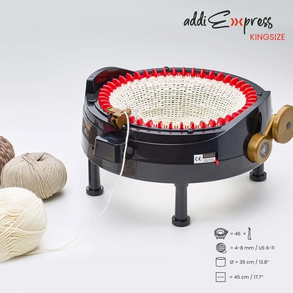 Addi Macchina per maglieria Express Kingsize – Nuovo modello – Non sono necessarie batterie