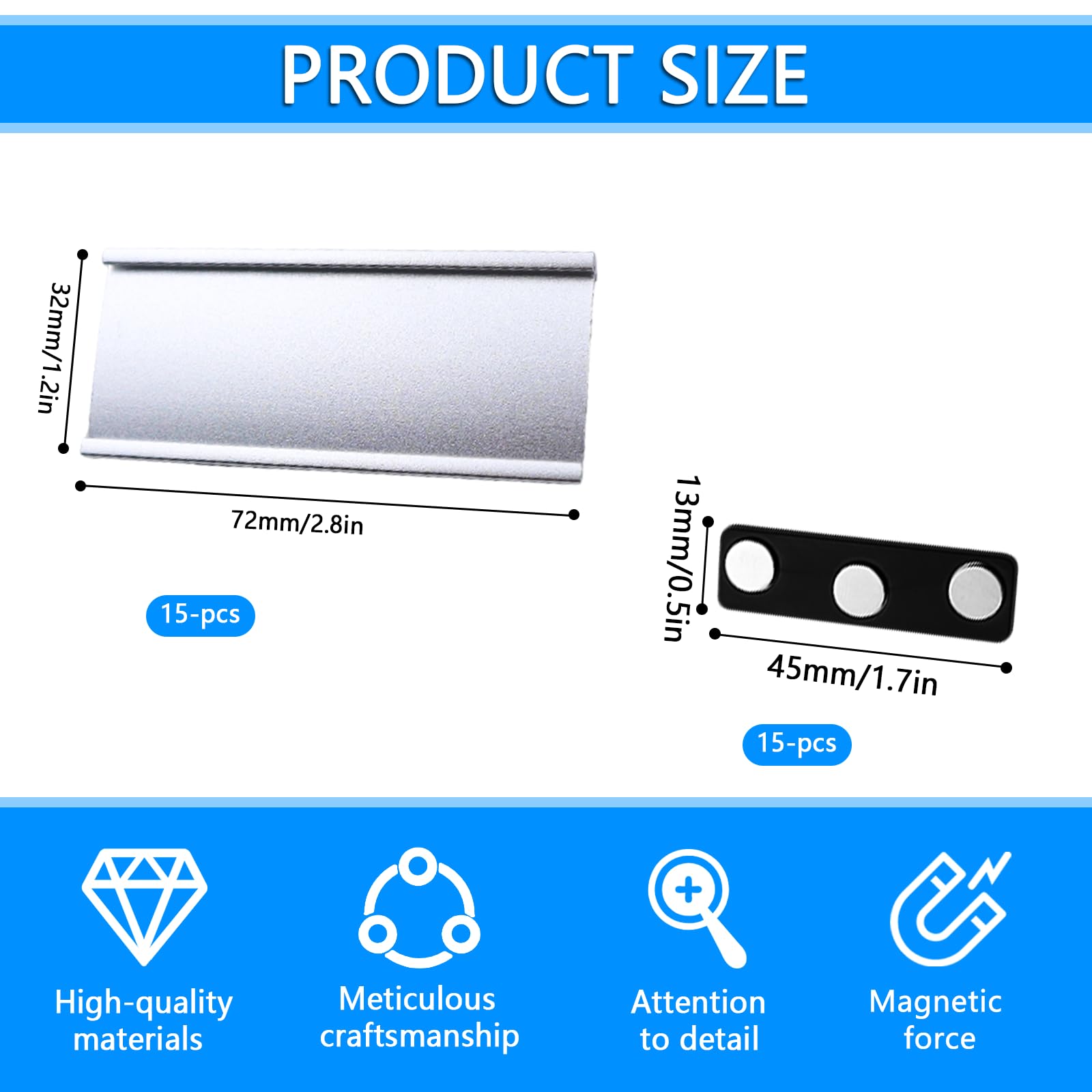 Vhger Lot De 20 Badges Nominatifs Avec Clip Et épingle, En PVC, Transparent, Pour Cartes De