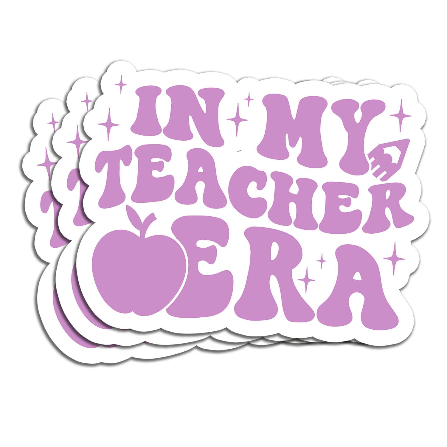 (3Pcs) in My Teacher Era Sticker Funny Teaching Quote Waterproof Vinyl Sticker Decals for Books Laptops Phone Water Bottles Tumbler Cup Kindle 3 Inch