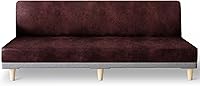 Vista 11 de molasofa Funda elástica similar a la piel para futón sin brazos, protector de muebles con parte inferior elástica, funda de futón suave y lavable